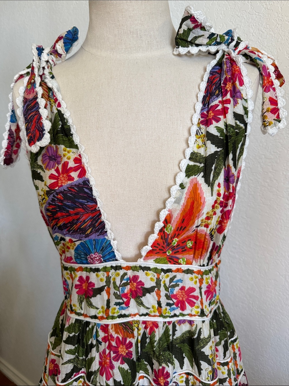 FARM Rio Tropical Yard Sleeveless Midi Dress - size Small - Picture 4 of 9